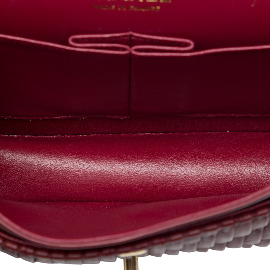 Chanel Medium Classic Chevron Cuir de veau Pleated Double rabat