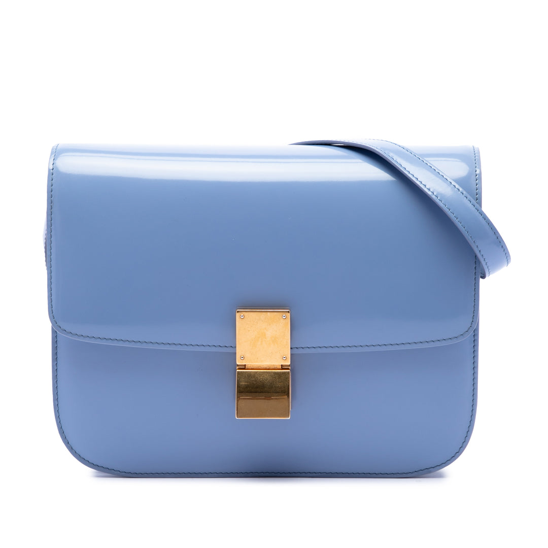 brillant Classic Boîte Moyen Cuir de veau Bleu