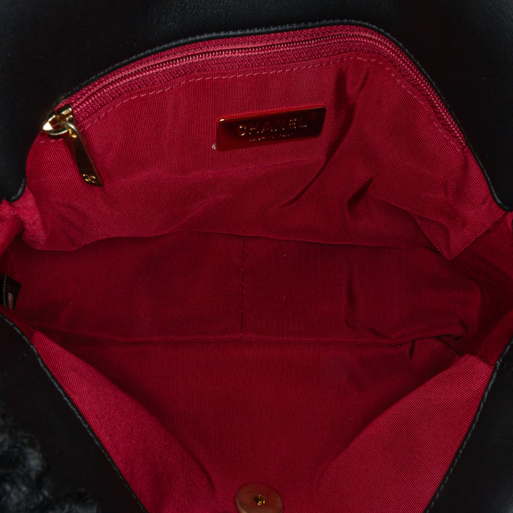 Chanel Medium Shearling 19 Flap Noir