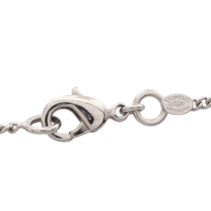 Chanel CC Stainless Steel Rhinestone Embellished Camellia Pendant Necklace