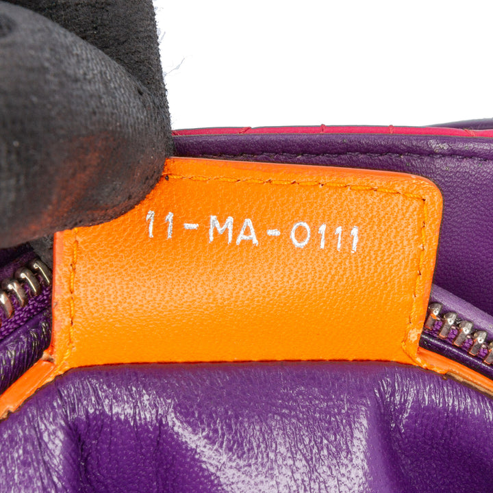 Medium Tricolor Lambskin Cannage Lady Dior Pink - Gaby Paris