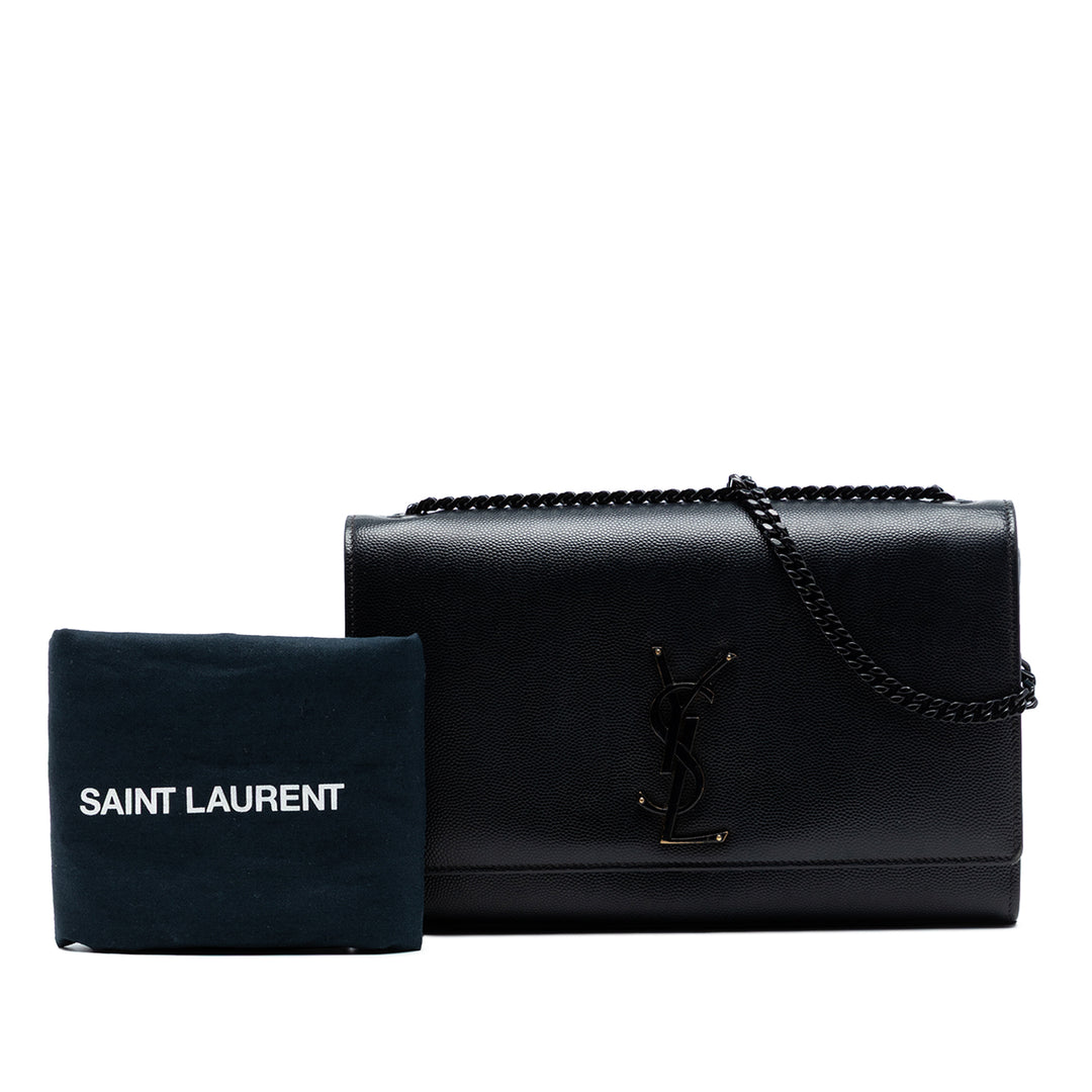 Saint Laurent Medium Grain De Poudre Monogram Monochrome Kate Sac porté croisé