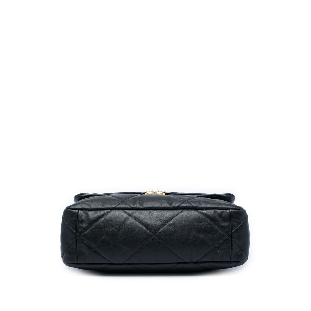 Chanel 19 à rabat Grand Cuir d'agneau
