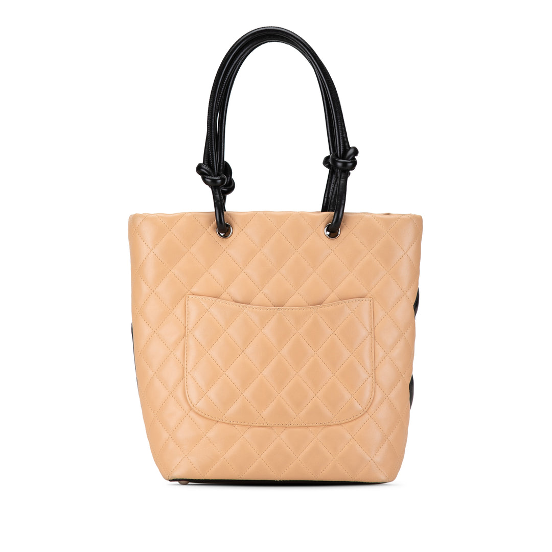 Medium Lambskin Cambon Ligne Tote Brown - Gaby Paris