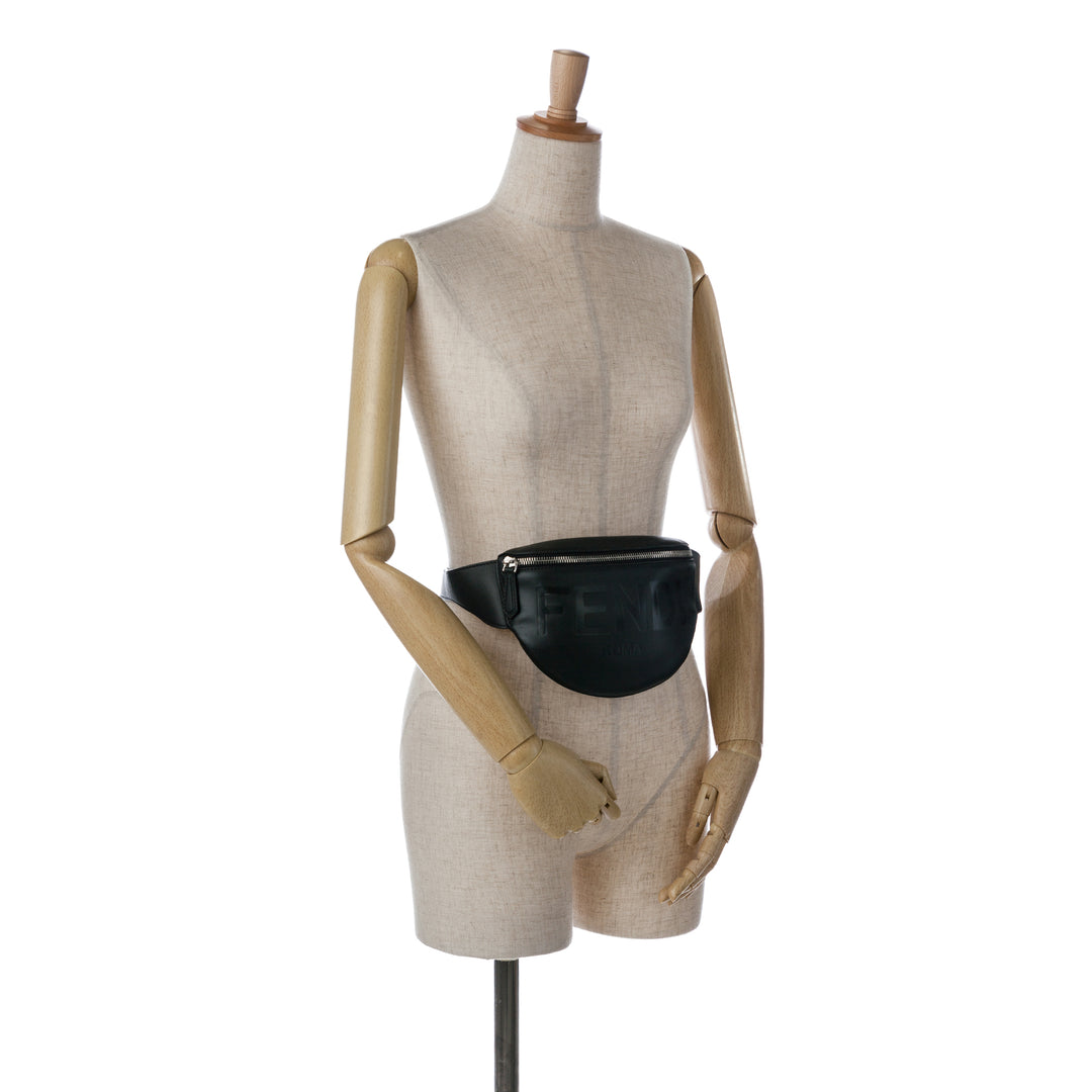 Fendi Logo Belt Bag Black - Gaby Paris