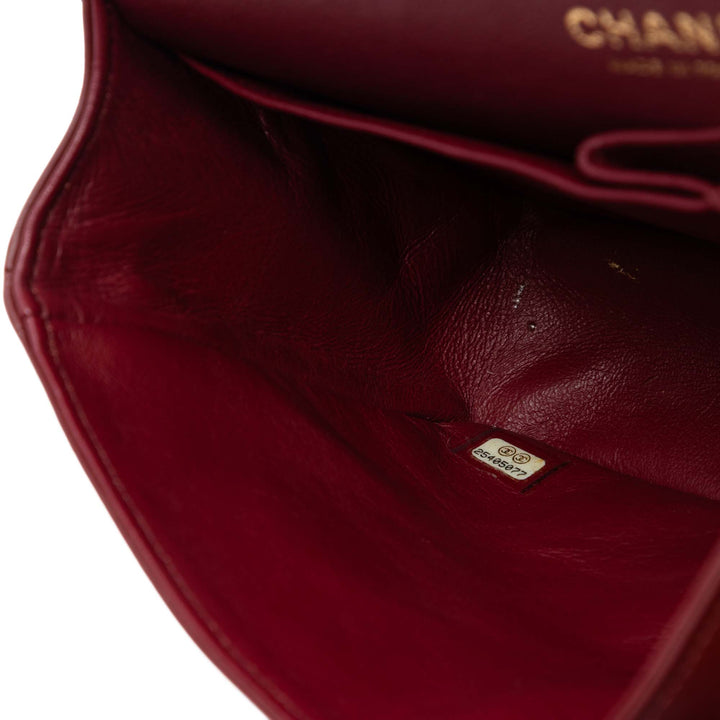 Chanel Medium Classic Chevron Cuir de veau Pleated Double rabat