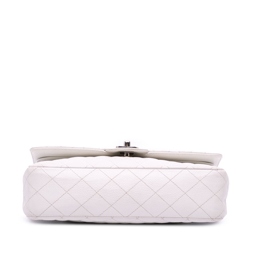 Medium Classic Caviar Double Flap White - Gaby Paris