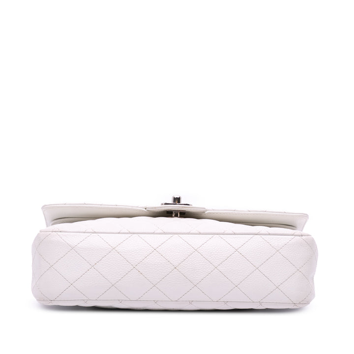 Medium Classic Caviar Double Flap White - Gaby Paris