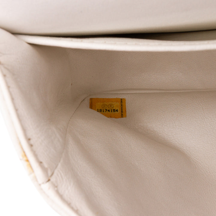 Medium Classic Caviar Double Flap White - Gaby Paris