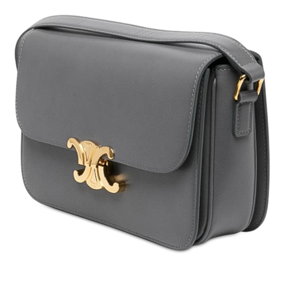 Celine Classique brillant Triomphe Sac Cuir de veau Gris – vue 2 – GABY PARIS