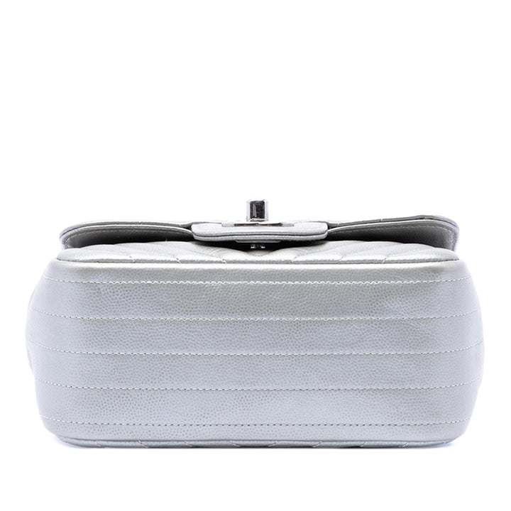 Chanel Mini Square Classic Chevron Caviar Simple rabat
