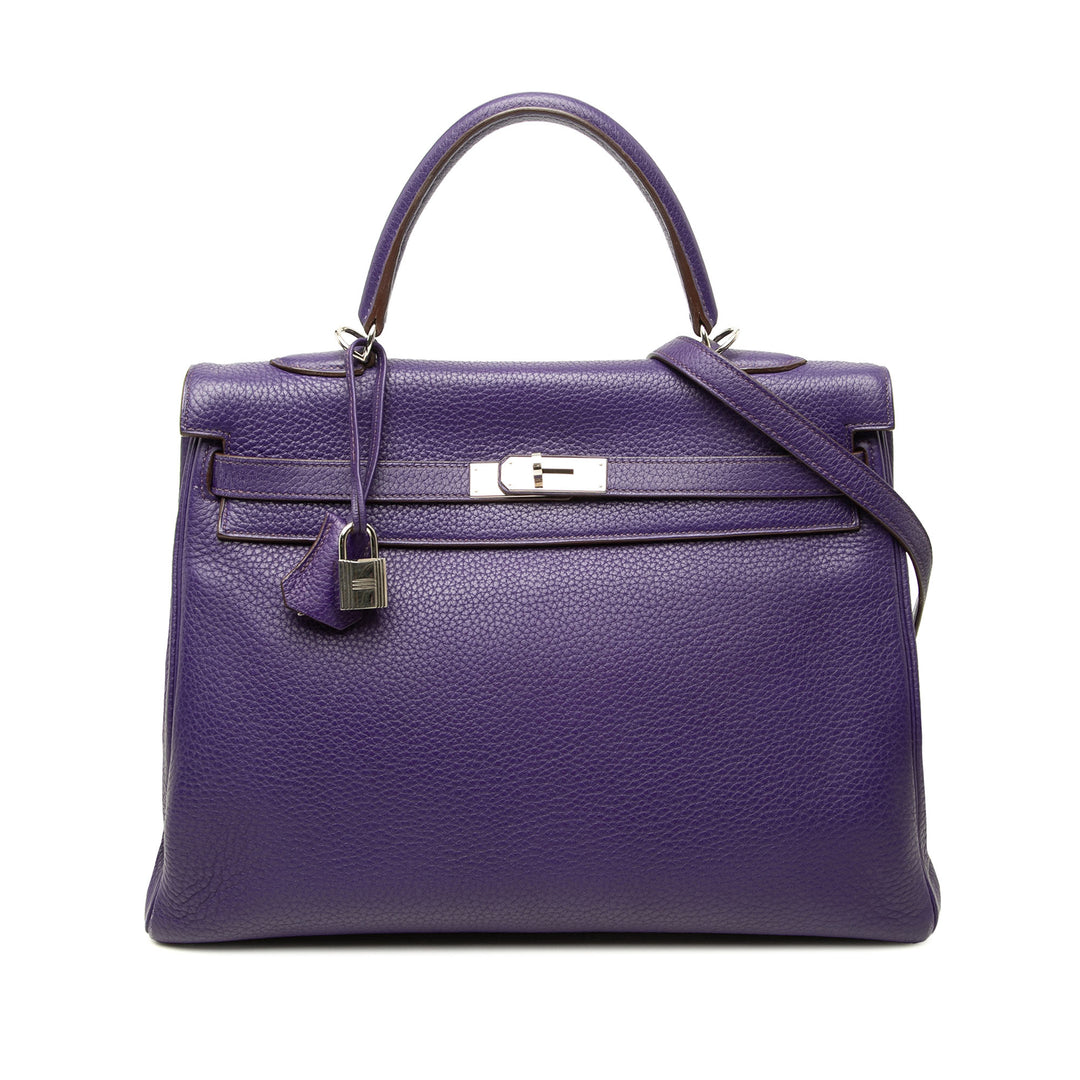 Hermès Kelly II Retourne 35 Clémence Violet – vue principale – GABY PARIS