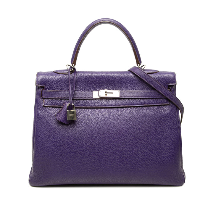 Hermès Kelly II Retourne 35 Clémence Violet – vue principale – GABY PARIS
