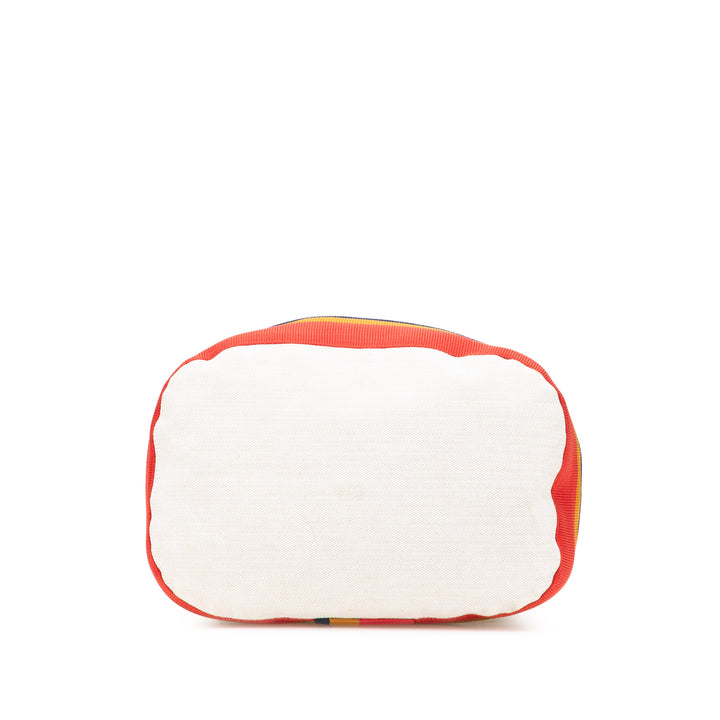 Toile Chevron Cavalier Sling Bag White - Gaby Paris