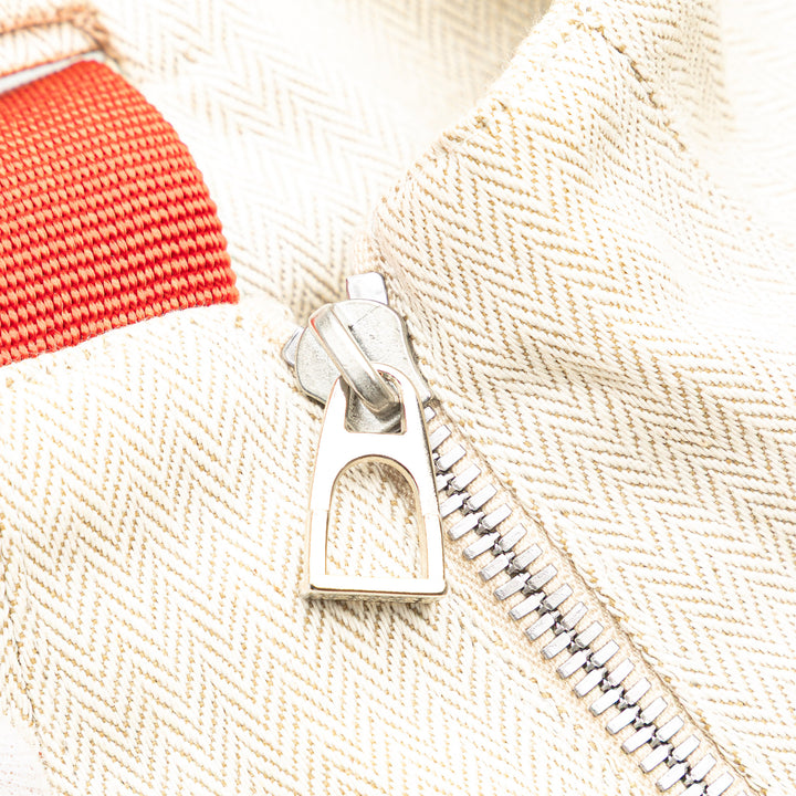 Toile Chevron Cavalier Sling Bag White - Gaby Paris