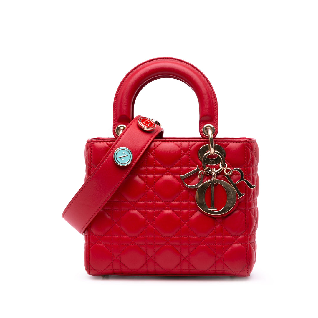 Small Lambskin Cannage My ABCDior Lady Dior Red - Gaby Paris