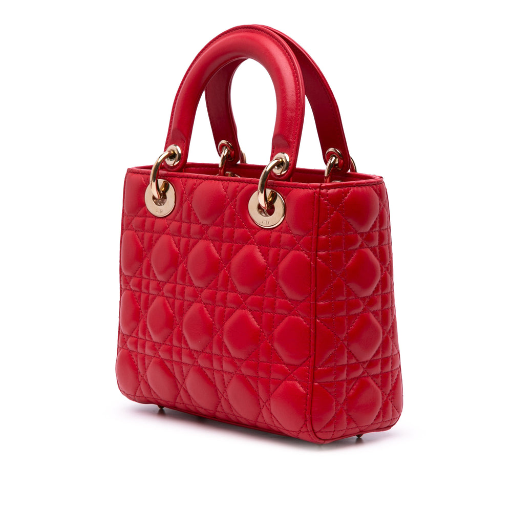 Small Lambskin Cannage My ABCDior Lady Dior Red - Gaby Paris