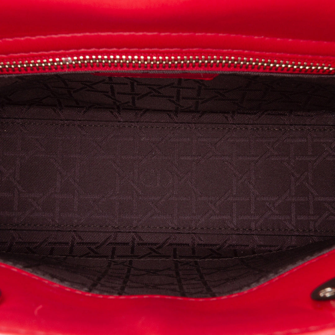 Small Lambskin Cannage My ABCDior Lady Dior Red - Gaby Paris