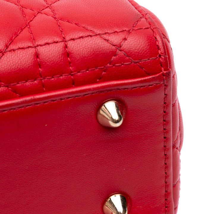 Small Lambskin Cannage My ABCDior Lady Dior Red - Gaby Paris