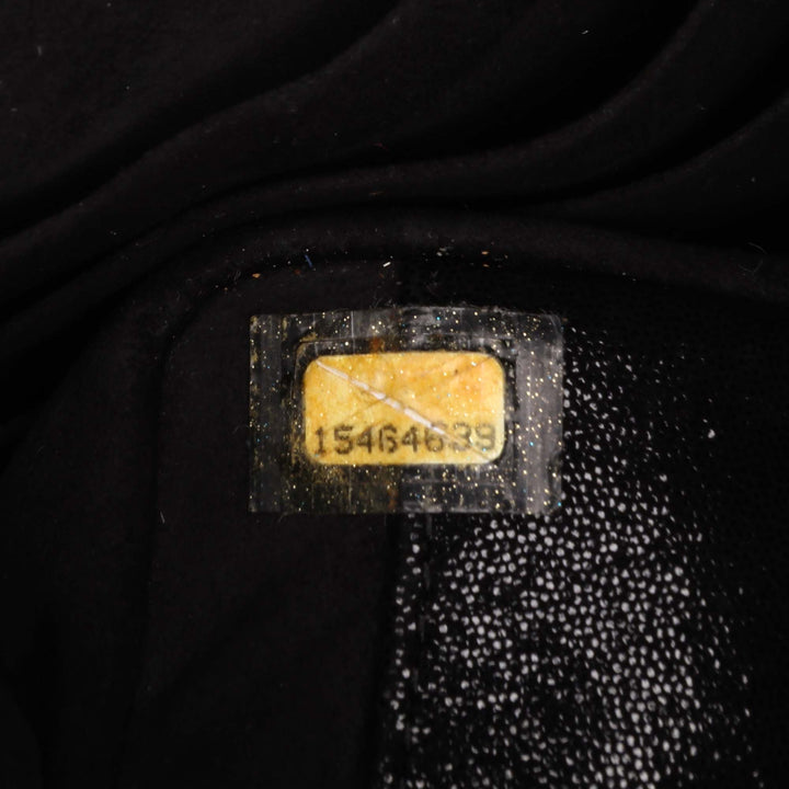 Iridescent Caviar Crystal CC Wallet On Chain Black - Gaby Paris