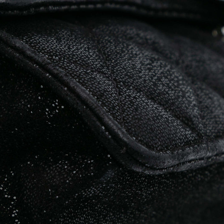 Iridescent Caviar Crystal CC Wallet On Chain Black - Gaby Paris