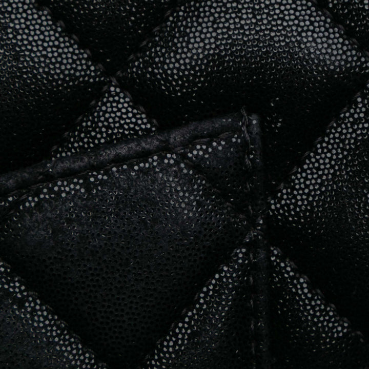 Iridescent Caviar Crystal CC Wallet On Chain Black - Gaby Paris
