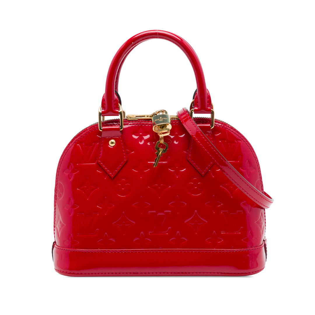 Louis Vuitton Alma BB Cuir verni Monogram Rouge – vue principale – GABY PARIS