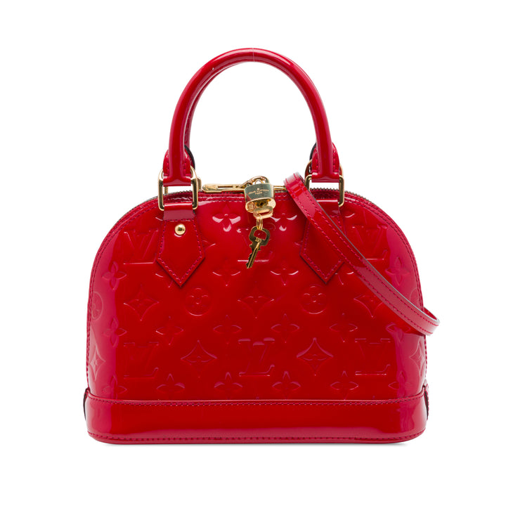 Louis Vuitton Alma BB Cuir verni Monogram Rouge – vue principale – GABY PARIS