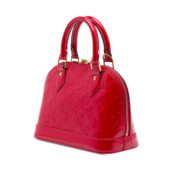 Louis Vuitton Alma BB Cuir verni Monogram Rouge – vue 2 – GABY PARIS