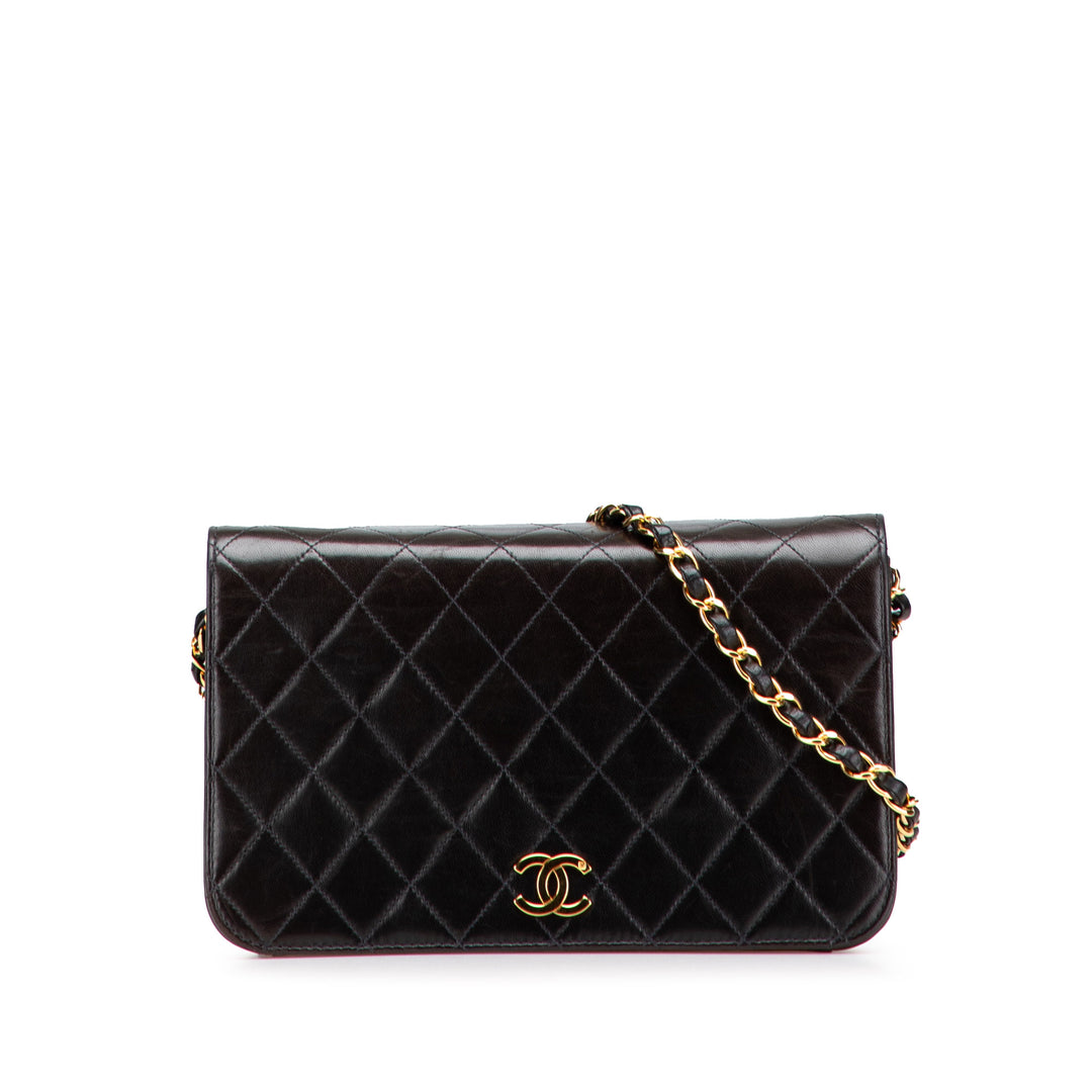 CC Quilted Lambskin Full Single Flap Black - Gaby Paris