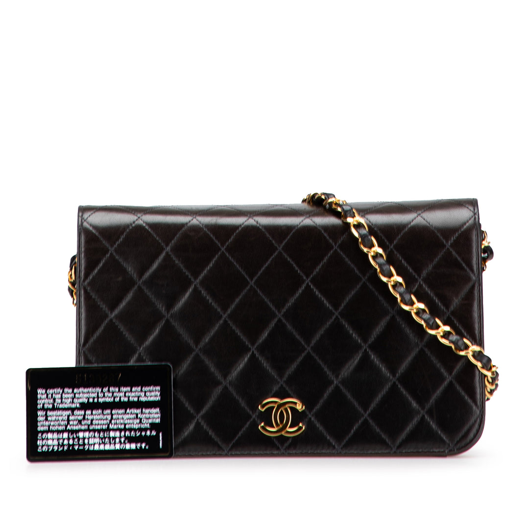CC Quilted Lambskin Full Single Flap Black - Gaby Paris