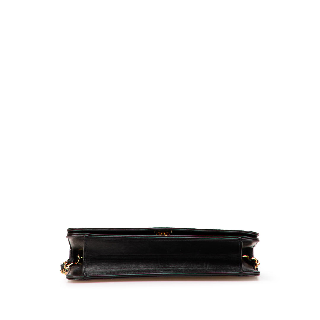 CC Quilted Lambskin Full Single Flap Black - Gaby Paris