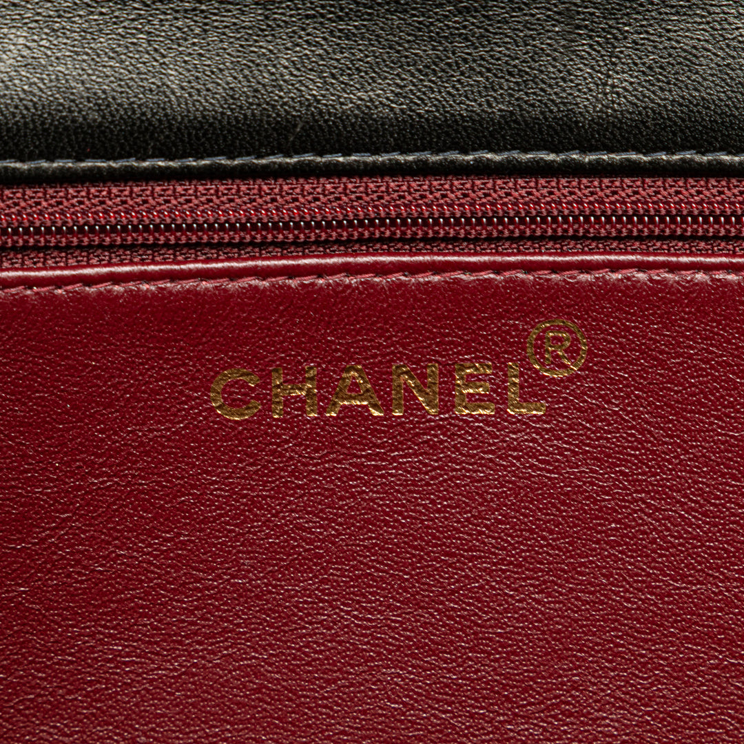 CC Quilted Lambskin Full Single Flap Black - Gaby Paris