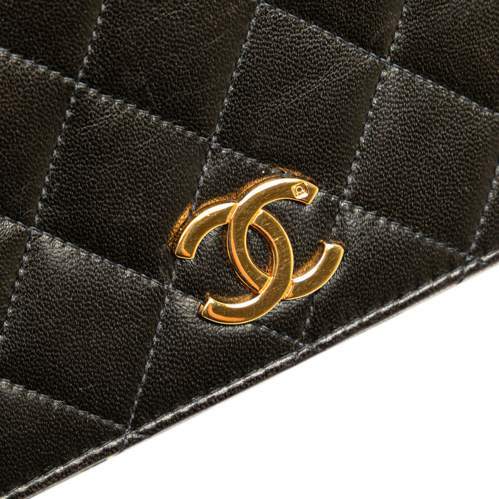 CC Quilted Lambskin Full Single Flap Black - Gaby Paris