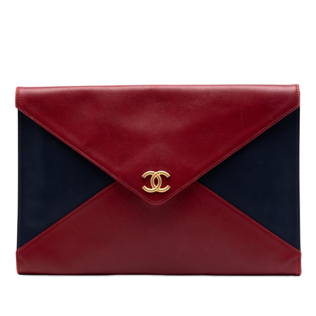 Chanel Large Bicolor Cuir d’agneau Envelope Pochette