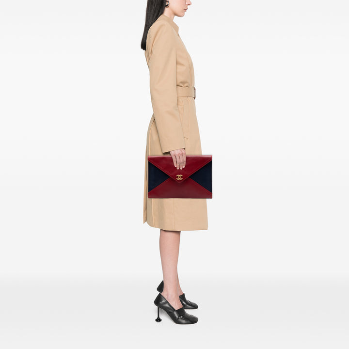 Chanel Large Bicolor Cuir d’agneau Envelope Pochette