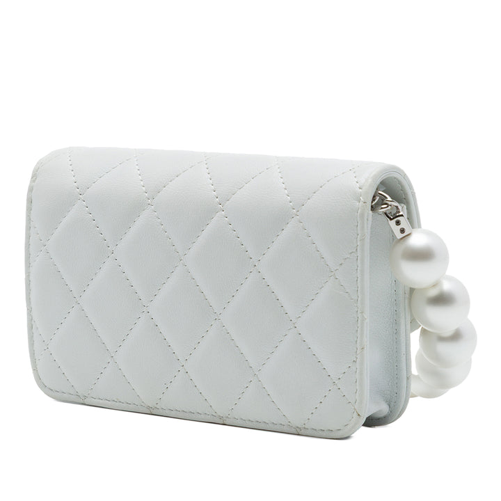Chanel CC Matelassé Cuir d'agneau Maxi Perle Chain Strap
