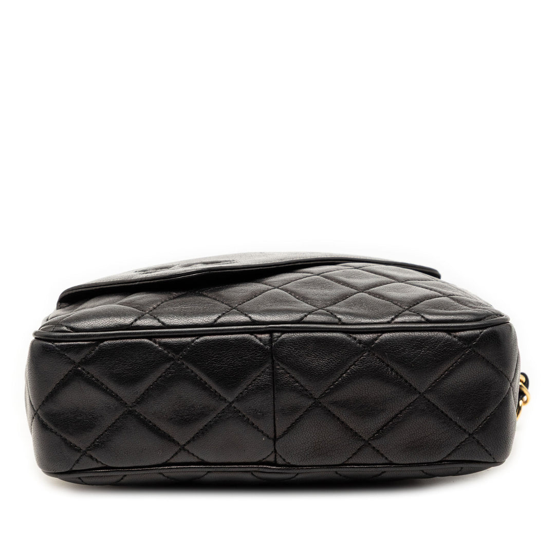 Chanel Mini CC Matelassé Cuir d’agneau Pompon Sac caméra