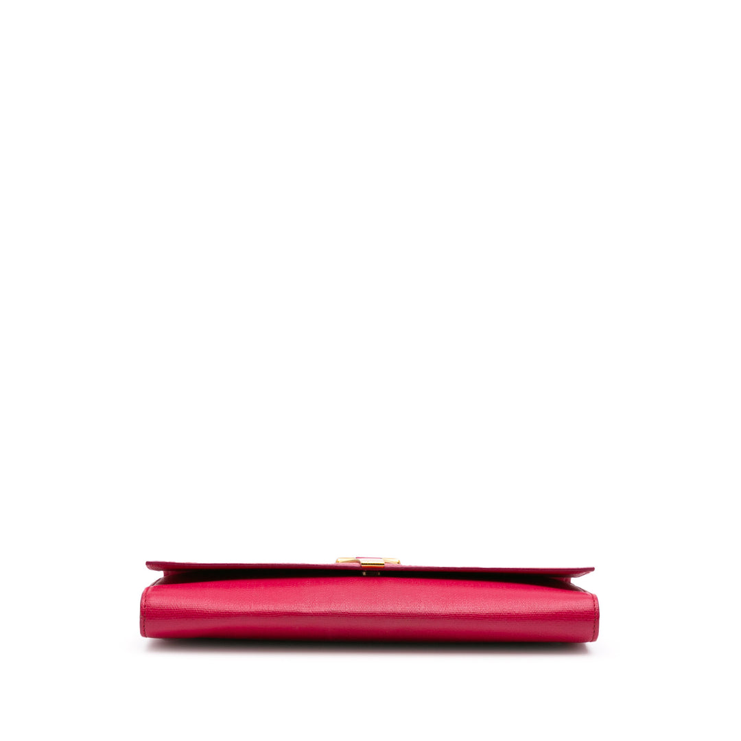 Leather Chyc Ligne Clutch Pink - Gaby Paris