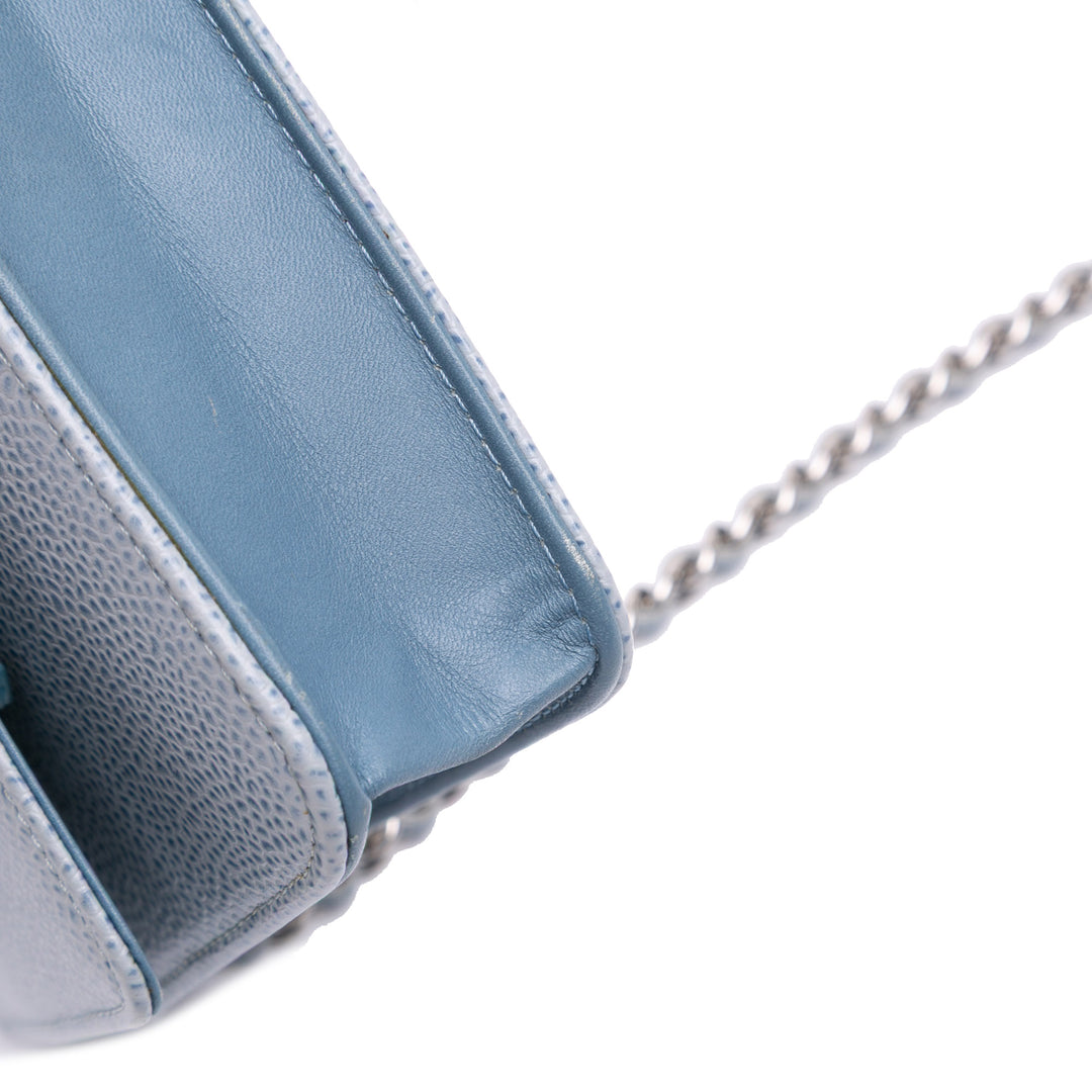 Chanel CC Wallet on Chain Cuir caviar Bleu – vue 8 – GABY PARIS