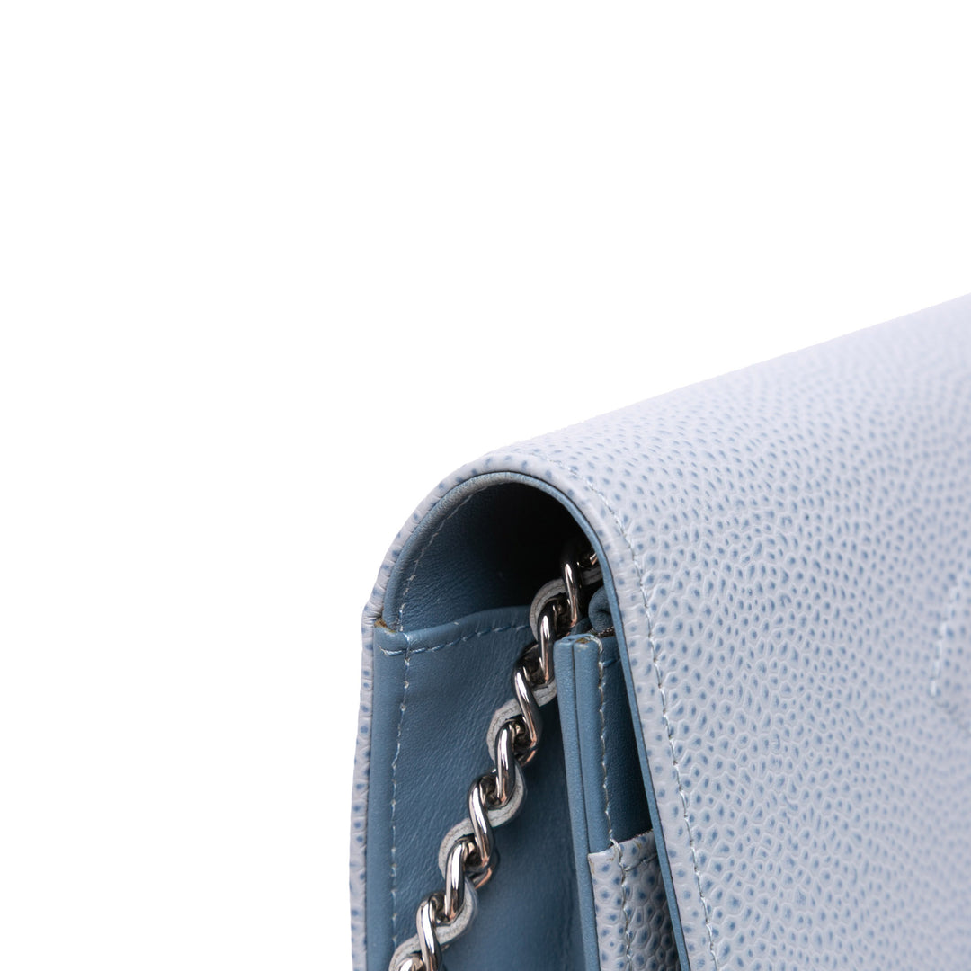 Chanel CC Wallet on Chain Cuir caviar Bleu – vue 9 – GABY PARIS