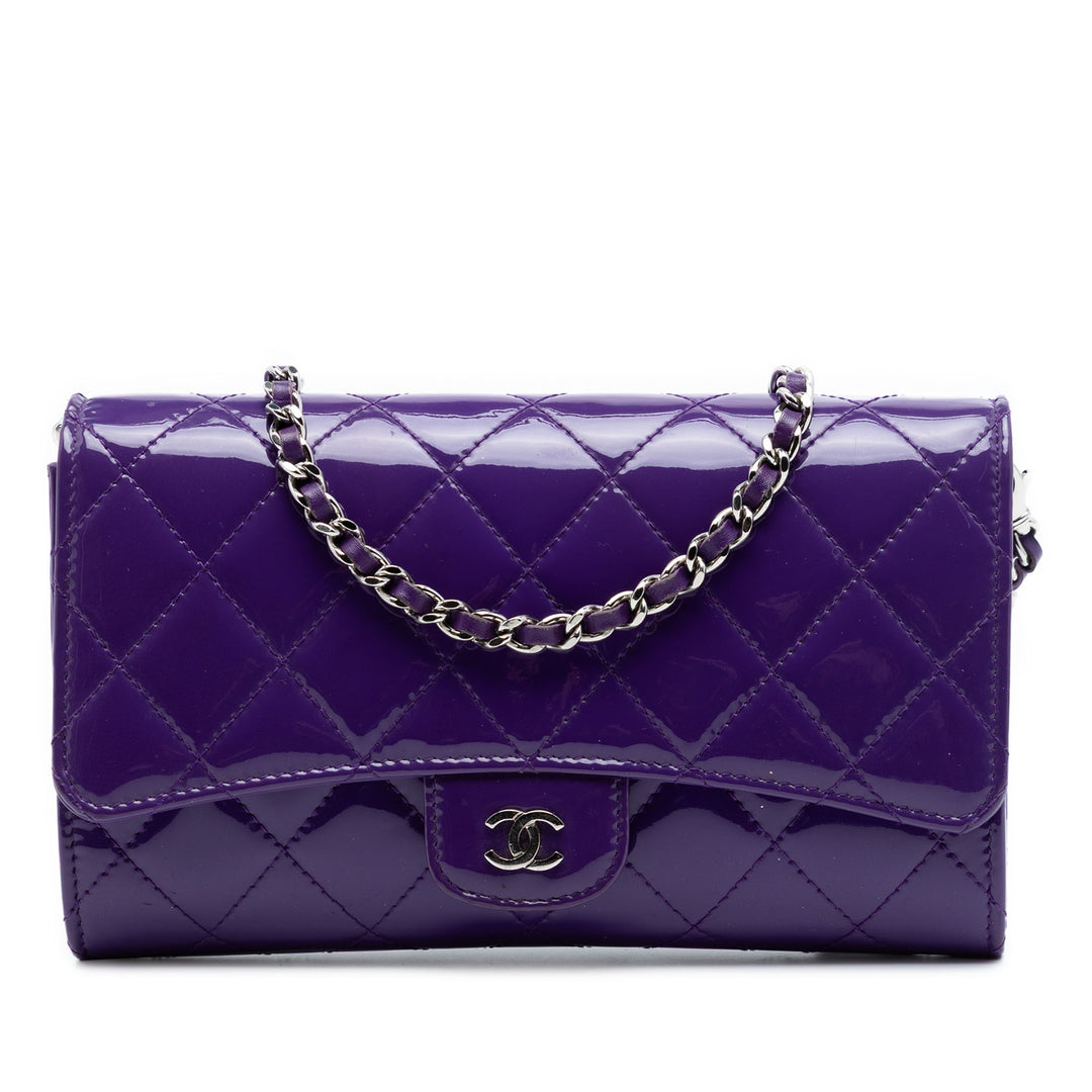 Chanel CC Matelassé Cuir verni Wallet on Chain
