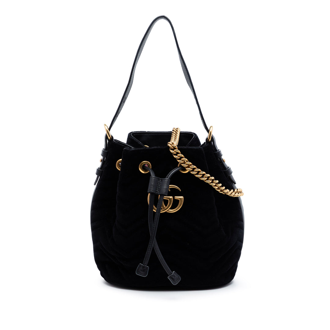 Gucci GG Marmont 2.0 Matelasse Velours Bucket Sac