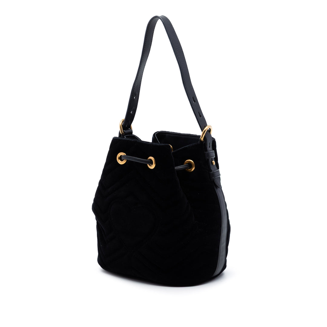 Gucci GG Marmont 2.0 Matelasse Velours Bucket Sac