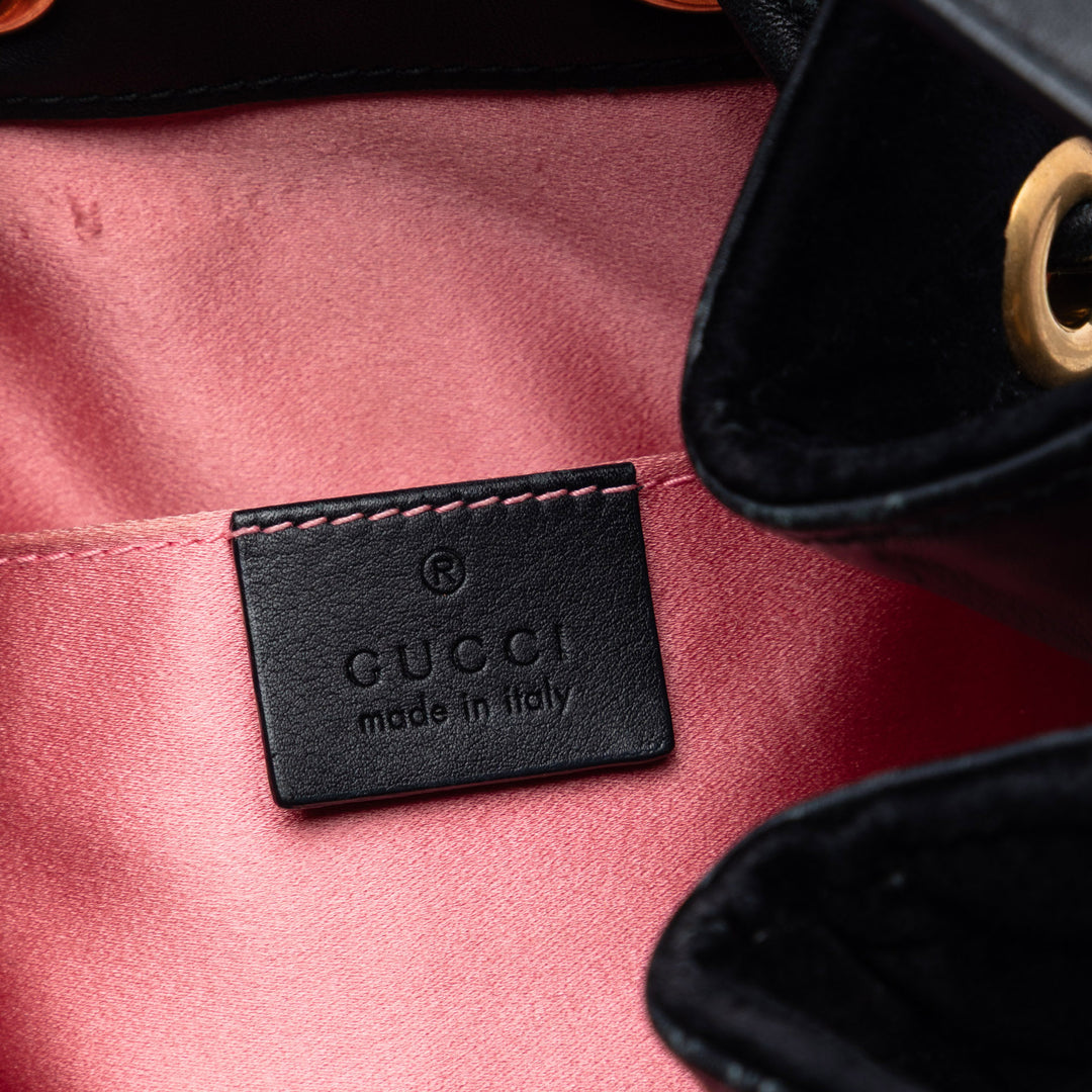 Gucci GG Marmont 2.0 Matelasse Velours Bucket Sac