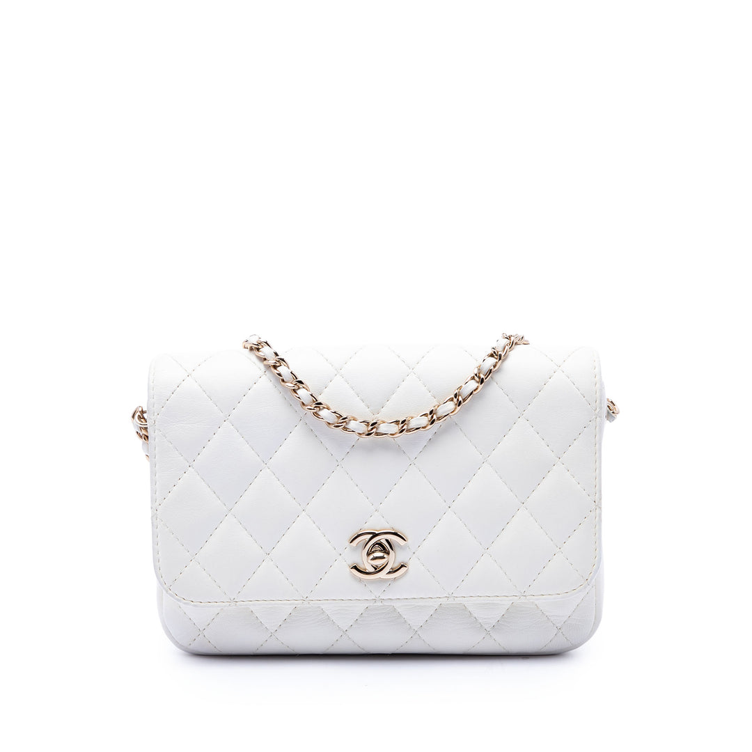Chanel CC Matelassé Side Packs à rabat Cuir d'agneau