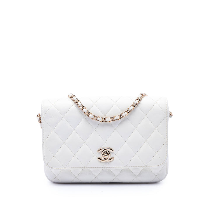 Chanel CC Matelassé Side Packs à rabat Cuir d'agneau