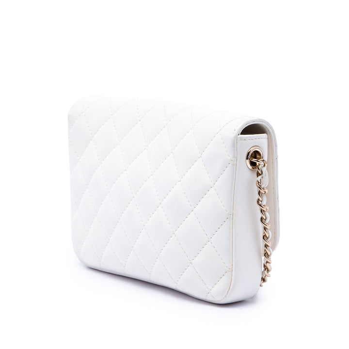 Chanel CC Matelassé Side Packs à rabat Cuir d'agneau