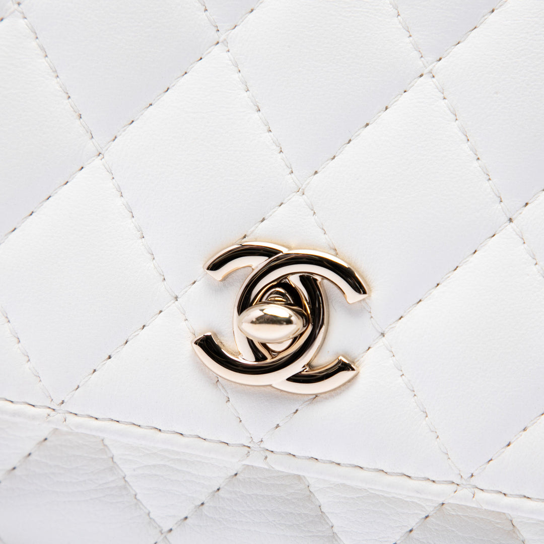 Chanel CC Matelassé Side Packs à rabat Cuir d'agneau