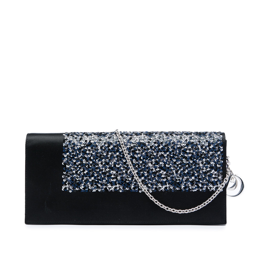 Dior Sequins Pochette avec chaîne Noir – vue principale – GABY PARIS